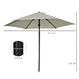 OUTSUNNY - Parasol inclinable octogonal  Ø 2,65 x 2,35H m métal époxy noir polyester haute densité 180 g/m² gris clair - vignette