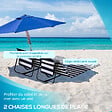 OUTSUNNY - Lot de 2 tapis de plage rembourrés pliables - matelas de plage - dossier inclinable, rangement - métal polyester blanc bleu - vignette