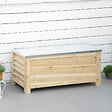 OUTSUNNY - Banc coffre de jardin 2 en 1 - dim. 110L x 50l x 50H cm - charge max. 120 Kg - bois sapin pré-huilé acier galvanisé - vignette