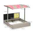 OUTSUNNY - Bac à sable bois carré dim. 1,18L x 1,13l x 1,10H m - hauteur, inclinaison toit réglable, refermable - tableau, jeu - bois sapin gris - vignette