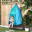 OUTSUNNY - Balançoire nid d'oiseau ronde balançoire panier Ø 1,1 x 1,5H m - tente amovible incluse - accessoires inclus bleu - vignette