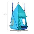 OUTSUNNY - Balançoire nid d'oiseau ronde balançoire panier Ø 1,1 x 1,5H m - tente amovible incluse - accessoires inclus bleu - vignette