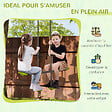 OUTSUNNY - Balançoire agrès face à face enfant 3 à 6 ans - selles larges, guidon, repose-pied - gris vert - vignette