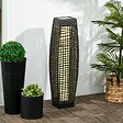 OUTSUNNY - Lampadaire LED solaire de jardin style colonial dim. 21L x 21l x 78H cm résine tressée filaire grise - vignette