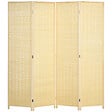 HOMCOM - Paravent intérieur séparateur de pièce pliable 4 panneaux dim. 180L x 180H cm bois pin bambou coton - vignette