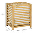 HOMCOM - Panier à linge - sac en tissu amovible, couvercle - dim. 50L x 36l x 60H - bois bambou verni - vignette