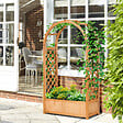OUTSUNNY - Jardinière avec treillis et arche - bac à fleurs - jardinière sur pied - dim. 83L x 36l x 152H cm - bois sapin pré-huilé - vignette