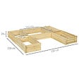 OUTSUNNY - Lot de 5 jardinières - ensemble de 5 carrés potagers - forme personnalisable - bois de sapin pré-huilé - vignette