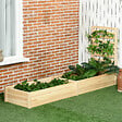 OUTSUNNY - Lot de 2 jardinières avec treillis - ensemble de 2 carrés potagers - bois de sapin pré-huilé - vignette