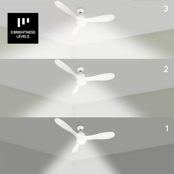 TAURUS ALPATEC - ventilateur de plafond 132cm + lumière - fresko pure 3b - large