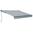 HAPPY GARDEN - Store banne SAULE 3,5 × 3m - Toile grise et structure grise - vignette