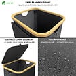 VOUNOT - Panier a linge pliable 100L avec sac intérieur cadre bambou et couvercle gris - vignette