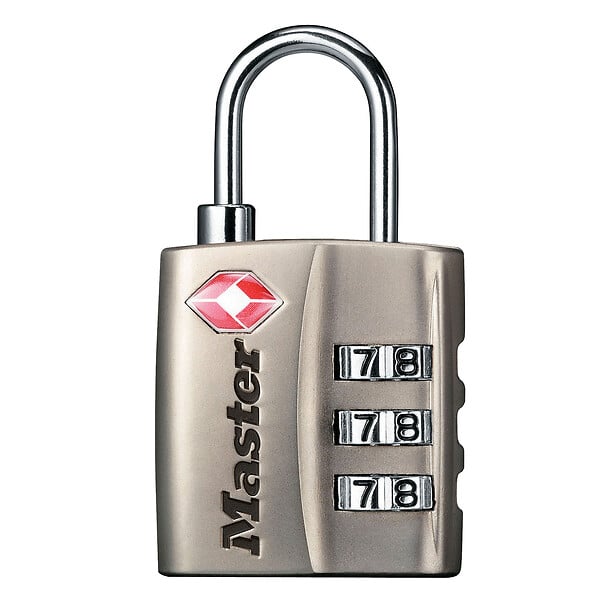 MASTER LOCK - Cadenas TSA 3 chiffres 30mm nickelé 4680EURDNKL - large