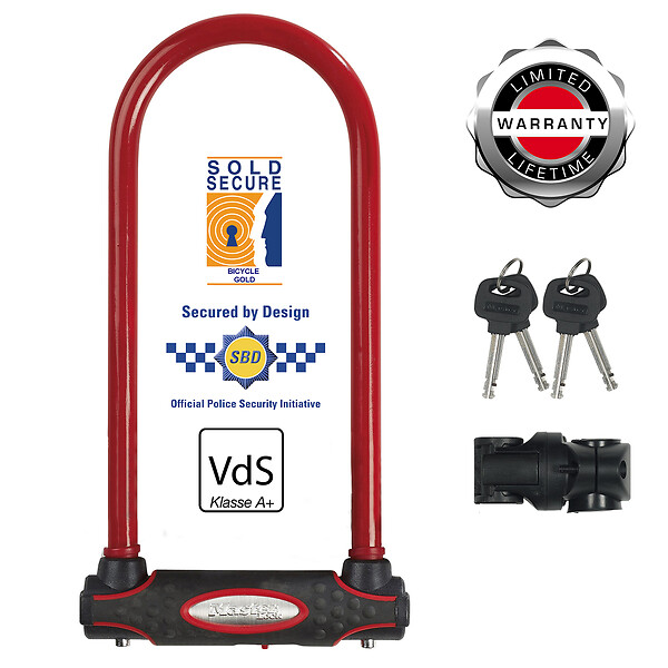 MASTER LOCK - Antivol U doube verrouillage à clé et en acier - large