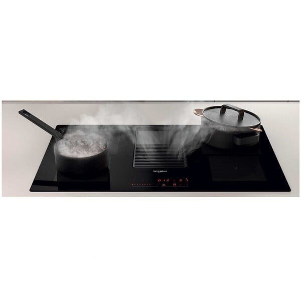 WHIRLPOOL - table de cuisson aspirante induction 83cm 4 feux 7500w noir - WVH92K/1 - large