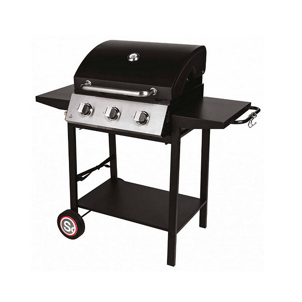 SOMAGIC - barbecue gaz 3 feux 10.5kw noir - 335541 - large