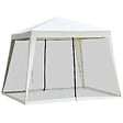 OUTSUNNY - Tonnelle barnum style colonial dim. 3L x 3l x 2,45H m 4 moustiquaires 2 zippées beige noir - vignette