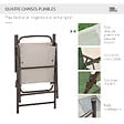 OUTSUNNY - Ensemble salon de jardin 6 pcs - table ronde + 4 chaises pliables + parasol - acier époxy café textilène polyester beige - vignette