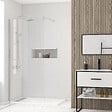 AURLANE - Paroi de Douche 100x200cm Verre Transparent - Barre de Fixation Extensible et Profil Chrome - vignette