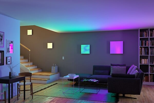 PAULMANN - Panneau Velora Rainbow 295x295mm 13.2W dynamic RGWB blanc 230V Métal - large