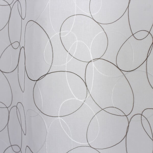 C MA DECO - Paire de voilages Galet finition droite brodée 2x60x90cm gris - large