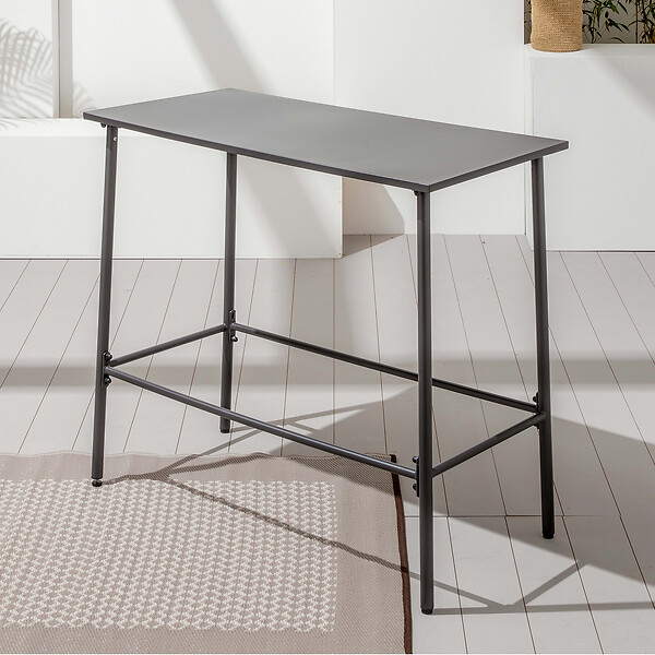 OVIALA - Table de bar en métal anthracite - Palavas - large