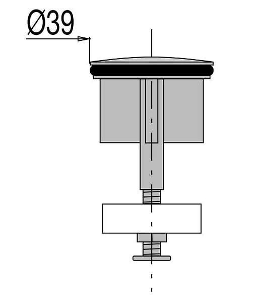 VALENTIN - Clapet à  ailettes pour bonde de lavabo D39 chromé - VALENTIN - 00 042800 000 00 - large