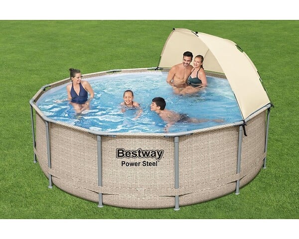 BESTWAY - Piscine tubulaire Power Steel - Ronde - D396xH107cm - large