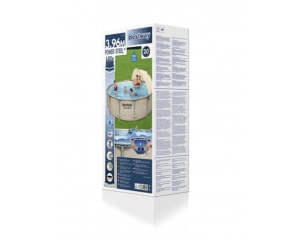 BESTWAY - Piscine tubulaire Power Steel - Ronde - D396xH107cm - large