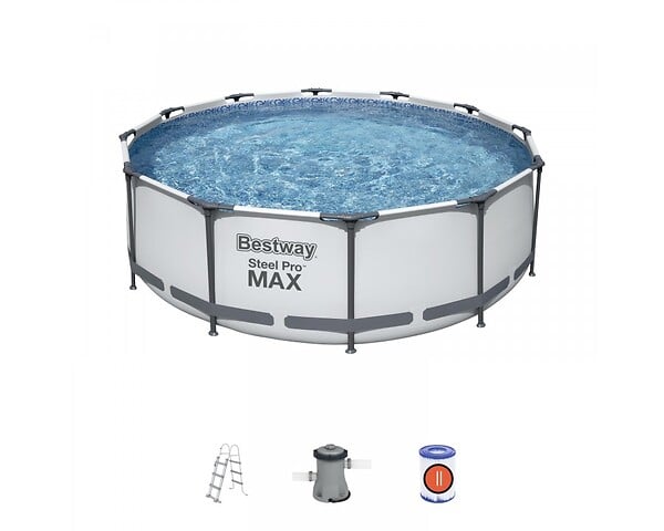 BESTWAY - Piscine tubulaire Steel Pro Max - Ronde - D366xH100cm - large