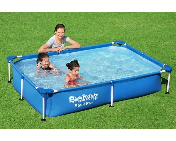 BESTWAY - Piscine tubulaire - Rectangulaire - L221xH43xP150cm - large