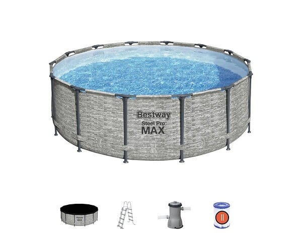 BESTWAY - Piscine tubulaire Steel Pro Max - Ronde - D427xH122cm - large