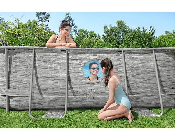 BESTWAY - Piscine tubulaire Power Steel SwimVista - Ovale - L488xH100xP305cm - large