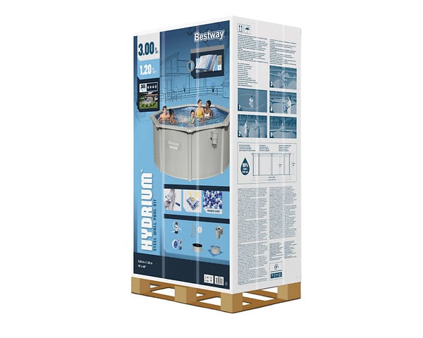 BESTWAY - Piscine hors sol en acier Hydrium - Octogonale - D300xH120cm - large