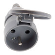 ZENITECH - Fiche femelle à clapet 16A 2P+T - Gris - Zenitech - vignette
