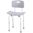 HOMCOM - Chaise de douche siège de douche ergonomique hauteur réglable pieds antidérapants charge max. 136 Kg alu HDPE gris - vignette
