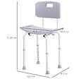 HOMCOM - Chaise de douche siège de douche ergonomique hauteur réglable pieds antidérapants charge max. 136 Kg alu HDPE gris - vignette