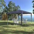 OUTSUNNY - Tonnelle barnum de jardin dim. 2,93L x 2,93l x 2,52H m métal époxy bâche PE haute densité bleu - vignette