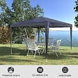 OUTSUNNY - Tonnelle barnum de jardin dim. 2,93L x 2,93l x 2,52H m métal époxy bâche PE haute densité bleu - vignette
