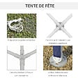 OUTSUNNY - Tonnelle barnum de jardin dim. 2,93L x 2,93l x 2,52H m métal époxy bâche PE haute densité bleu - vignette