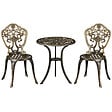 OUTSUNNY - Ensemble bistrot de jardin 2 personnes 3 pièces aluminium aspect fer forgé - vignette