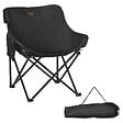 OUTSUNNY - Chaise de camping pliable avec sac de transport et pochette de rangement acier oxford noir - vignette