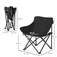 OUTSUNNY - Chaise de camping pliable avec sac de transport et pochette de rangement acier oxford noir - vignette