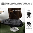 OUTSUNNY - Chaise de camping pliable avec sac de transport et pochette de rangement acier oxford noir - vignette