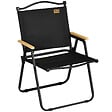 OUTSUNNY - Chaise de plage camping pliante - poignée - structure acier oxford noir - vignette