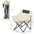 OUTSUNNY - Chaise de camping pliable avec sac de transport et pochette de rangement acier oxford beige - vignette