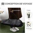 OUTSUNNY - Chaise de camping pliable avec sac de transport et pochette de rangement acier oxford beige - vignette