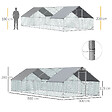 PAWHUT - Enclos poulailler chenil 24 m² - parc grillagé dim. 8L x 3l x 2H m - double espace couvert - acier galvanisé - vignette