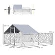 PAWHUT - Enclos poulailler chenil 12 m² - parc grillagé dim 4L x 3l x 1,95H m - espace couvert - acier galvanisé - vignette