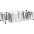 PAWHUT - Parc enclos modulable petits animaux lapins rongeurs chiots - 18 panneaux en fil d'acier - 2 portes - 175L x 70l x 45H cm - noir - vignette
